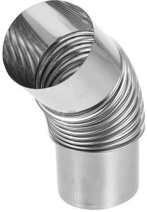 BESTOYARD Stainless Steel Elbow Chimney Liner for Camping Stove Fireplace Flue Extension Connector Use in Wood Burning Stove Smoke Exhaust System