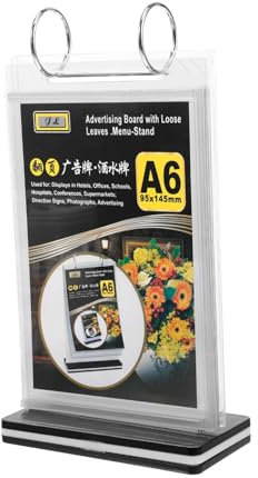 DOITOOL Pvc Menühalter Flip Design Tischkartenhalter Stabile Basis Transparentes Menüständer Display Für Restaurant Getränkekarten Food Listen Anzeige