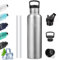 Borraccia Termica, Borraccia 1 litro, Senza BPA, Borraccia con Cannuccia, Senza Perdite, Borraccia Acciaio Inox, Acciaio Inossidabile 18/8, Borraccia Metallo per Uffici, Outdoor, Campeggio, Fitness
