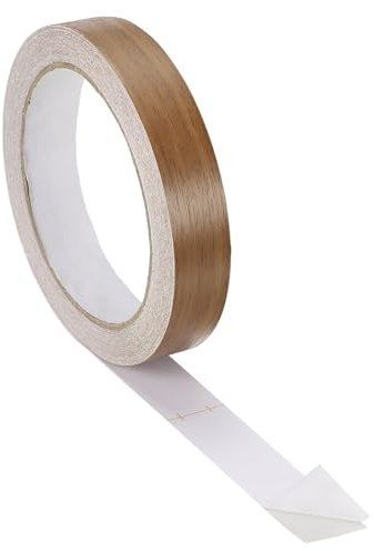 sourcing map Wood Grain Wallpaper Border Tape, 0.8 Inch x 33 Feet Removable Peel and Stick Mirror Frame Sticker Self Adhesive Wood Grain Repair Tape for Furniture Kitchen Bathroom Light Brown