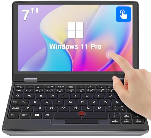HAICOTECH 7 inch Mini Laptop, 12th Gen N95 Touchscreen Pocket Computer, 16GB RAM 512GB SSD Ultrabook Notebook 2.0MP Win-11 Pro, Mini HDMI, TF Card - for Office/Travel/Students/QWERTY