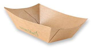 FRANZ MENSCH 1000 Stück NATUREStar Foodtrays Tasty | Kraftpapier/PLA, V: 100ml, braun, L: 10,5cm, B: 7cm, H: 2,7cm, Karton, Fingerfood, Kraftpapierschalen, Pommesschalen