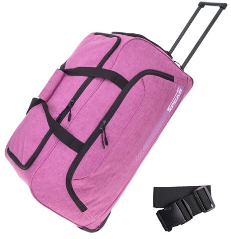 SPEAR Reisetrolley Weekender 68cm Reisetasche Damen 910 Berry Rosa +g | Schultergurt, Rolltasche, Herren, Koffergurt inklusive, Zug, Bahn Mädchen, Freizeit