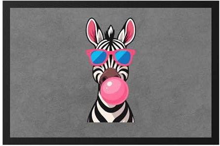 Hey!Print Cooles Zebra Fussmatte Geschenk Tiermotiv lustig süß modern Freundinnen Kinder Geschenkidee