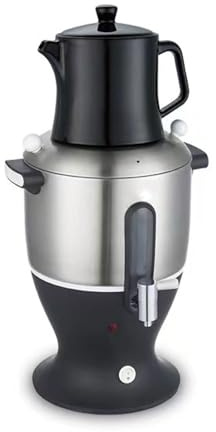 Electric Samovar Tea Maker - 6L Double Pot Kettle with Infuser, Stainless Steel, 1500W, Keep Warm Function