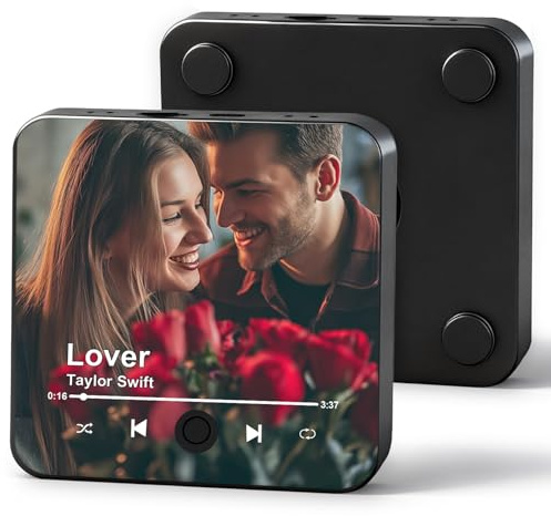 Imán personalizado para nevera con música - Imanes personalizados para nevera con reproductor de canciones y grabadora de voz, regalo de San Valentín para parejas, él, ella, mujeres y hombres