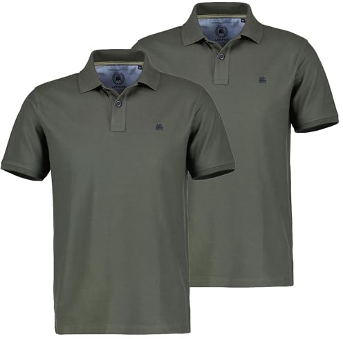 Klassisches Herren Poloshirt (DE/NL/SE/PL, Alphanumerisch, XL, Regular, Regular, 2 x Olive)