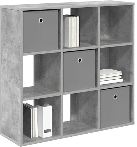 vidaXL Sideboard mit Schubladen Beton Grau 88,5 x 29 x 84,5 cm, Wohnzimmer Sideboard, moderner Stauraum, viel Platz zum Organisieren, Robustes freistehendes Möbelstück