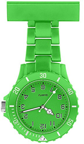 Taffstyle Damen-Uhr Analog Quarz Silikon Uhr Krankenschwesteruhr Kitteluhr mit Nadel Grün