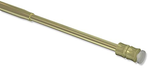 Interdeco Klemmstange (1 Stück), Klemmfix Scheibenstange mit Gummistopfen Messing-farbig in 8/6 mm Ø, Flexo, 40-60 cm ausdrehbar