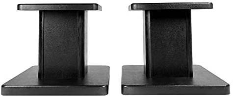 Rockville RHT8B 8in Desktop Speaker Stands, 66lb Capacity, Isolation Pads, Cable Management, Perfect for Studio Monitors and Bookshelf Speakers