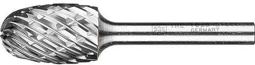 Pferd Fräser aus Hartmetall Tropfenform Tre (16 x 25 x 65 Millimeters), Griff 6 Millimeter, gezackt: Stahl, Speziell für Stahl