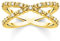 THOMAS SABO Ring Kugeln mit weißen Steinen gold vergoldetes Silber TR2318-414-14-52