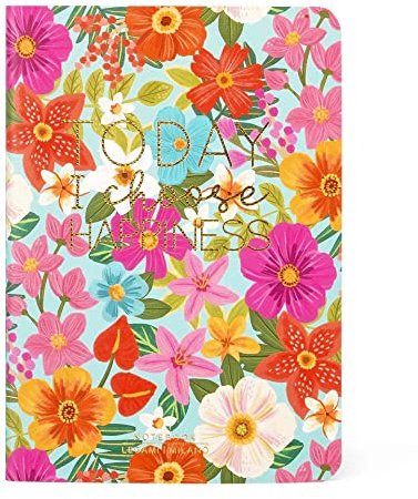 Legami - Notizbuch, liniert, klein, A6, 80 Seiten, FSC®-zertifiziertes Papier, Papier 100 g/m², 9 x 13,5 cm, Thema Flowers