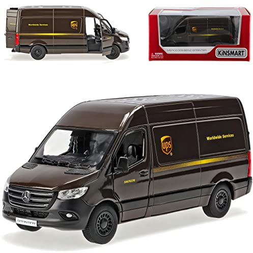 alles-meine.de GmbH Mercedes-B Sprinter CS30 W907 W910 Transporter Kasten Braun UPS 3. Generation Ab 2018 ca 1/43 1/36 Kins*mart Modell Auto mit individiuellem Wunschkennzeichen