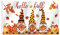 SENSEVEN Hello Fall Thansgiving Flagge, 90 x 150 cm, Herbst Kürbis Sonnenblume Zwerg Banner, Herbsternte Dekoration für Hof, Veranda, Outdoor mit Messingösen