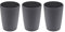 Magu 3er Set Natur-Design Trinkbecher Anthrazit ca. 310 ml aus einem Polymer aus natürlichen Materialien Mehrwegbecher Partybecher
