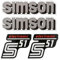 Dekorsatz GRAU Weiss Simson S51 Enduro Aufkleber Set Dekor Premium Retro DDR