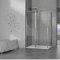 GRAND VERRE Cabine de douche en L 120x90 avec élément fixe et porte pivotante en verre 6mm anticalcaire