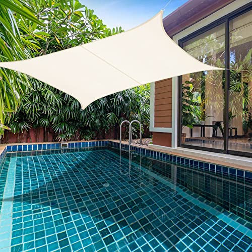Sonnensegel Wasserdicht Rechteckig 2 X 3 Meter, Sonnensegel Garten, Sonnenschutz Wasserabweisend Polyester Geeignet for Außenbereiche Wie Gärten Und Balkone, Beige Markisen (Color : Off White, Size