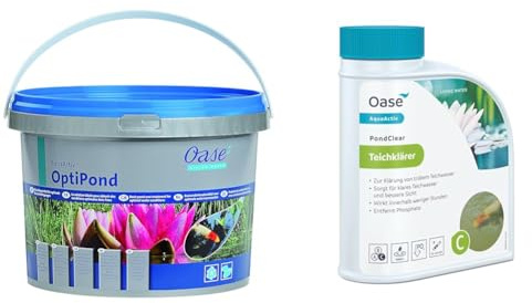 OASE 50558 AquaActiv OptiPond Teichstabilisierer 500 ml & Oase 43140 AquaActiv PondClear Teichklärer 500 ml