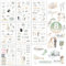 Hyggartn Sticker Hochzeit Gästebuch – 128 Aufkleber auf 8 Bögen mit liebevollen Motiven – Für Hochzeitsalbum, Scrapbook & Gästebuch – Deko Sticker zur Hochzeit