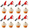 Arthsdite 24 Stück Halloween Cupcake Toppers Glitzer Horror Blutmesser Cupcake Picks Killer Geburtstag Kuchen Dekorationen für Halloween Blutmesser Thema Geburtstag Party Supplies