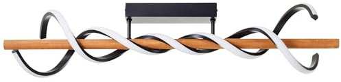 Brilliant LED Deckenleuchte Amalia 80 cm, 5200 lm, 3000K, dimmbar, Holz, schwarz/braun