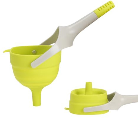 VirtuGro Entonnoir Cuisine Entonnoir Confiture Vert Petit Entonnoir Antonoire de Cuisine Entonnoir à Confiture Entonnoir Pliable Entonnoir Alimentaire avec Poignée en Silicone Vert 9cm