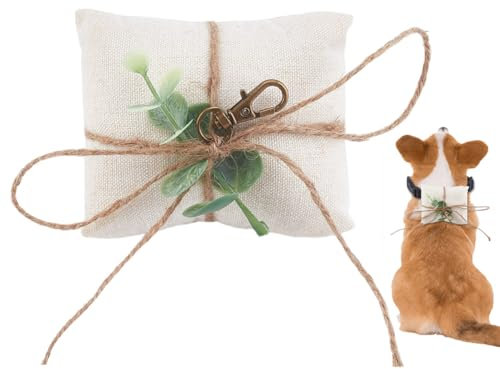 DELORIGIN Ringträger Hund Eheringkissen Für Hundehalsband Aufbewahrung von Paarringen Für Verlobung Heiratsantrag Haustierzubehör Für Kleine Hunde Zeremonie Party