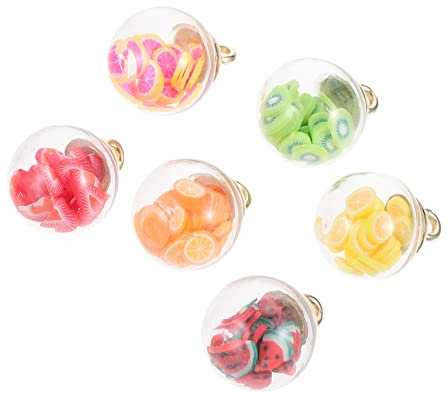 Uonlytech 30Stücke Glaskugel Anhänger mit DIY Schmuckzubehör für Handwerksprojekte Vielseitig Einsetzbar für Ohrringe Halsketten und Dekoration