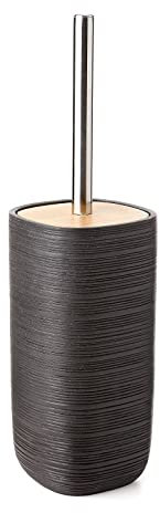 TATAY Escobilla WC | Poliresina de Gran Resistencia | Diseño Elegante y Decorativo | Escobillas de Baño Funcionales | 10.1 x 10.1 x 35.5 cm - Colección Bambu - Gris