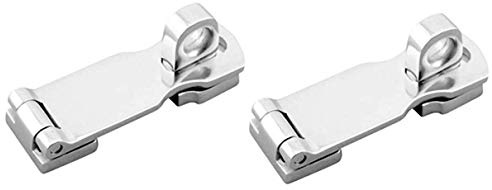 Two Marine Grade Stainless Steel Heavy Duty Door Hasps with Turning Padlock Eye Mount