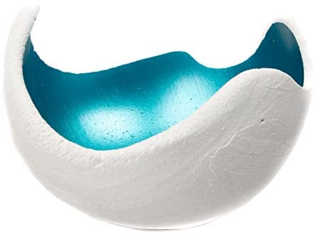 Lichtschale - Beton Weiss - Unikat Handmade - Windlicht - Geburtstagsgeschenk - Deko - stoamandal - Petrol - 20cm - M