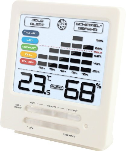 Technoline Temperaturstation WS 9420 mit Innentemperatur- und Innenluftfeuchteanzeige sowie Schimmelalarm (weiß mit Batterien)
