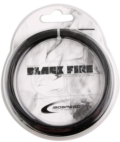 Iso Speed Unisex – Erwachsene Black Fire Saitenset 12m-Schwarz Tennissaite, 1.20
