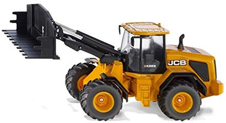 SIKU JCB 435S Agri Radlader, 1:32, Metall/Kunststoff, Orange, Frontladerwechselsystem, Gelb, Bagger, Bulldozer, Kinder