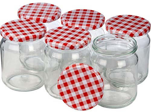 Lot de 6 bocaux en verre avec couvercle à visser (900 ml).