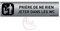 AUA SIGNALETIQUE - Plaque Aluminium brossé imprimé AluSign DARK - 200x50 mm - Double Face adhésif au dos (Ne rien jeter dans WC)