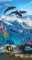 Good Morning Strandtuch Delfin Polyvelours blau-bunt Größe 75x150 cm