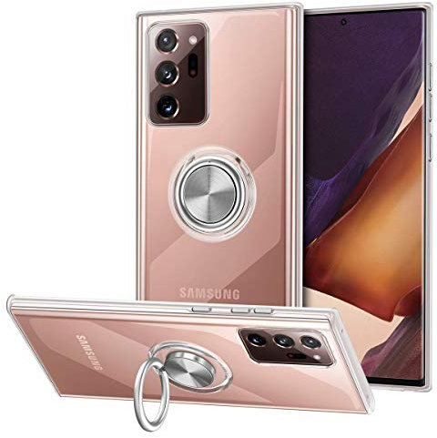 Vunake für Galaxy Note 20 Ultra 5G Hülle Silikon TPU Case mit Ring dünn Handyhülle kompatibel Magnetische Autohalterung Slim Schutzhülle Fingergriff Cover für Samsung Galaxy Note 20 Ultra 6.9''-Clear