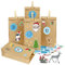 Adventskalender zum Befüllen Blau mit Zahl, Adventskalender Selber Basteln, 25 Adventskalender Tüten mit Zahlenaufklebern und Klammern, Weihnachtskalender Bastelset für Kinder Mädchen Jungen