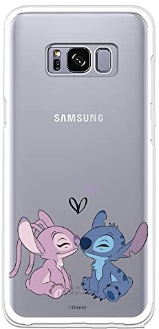 Schutzhülle für Samsung Galaxy S8, offizielles Lilo & Stitch Angel & Stitch Kuss, um Ihr Handy zu schützen, aus flexiblem Silikon, mit offizieller Disney-Lizenz.
