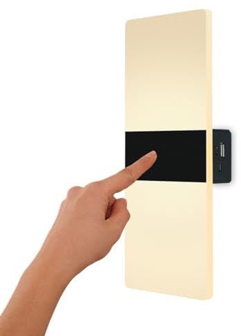VOMI Akku Wandleuchte Ohne Stromanschluss Touch Dimmbar LED Innen Wandlampe mit Schalter USB Aufladbar Batteriebetrieben Wandmontage Lampen Magnetische Wandbeleuchtung mit 4000mAh Batterie