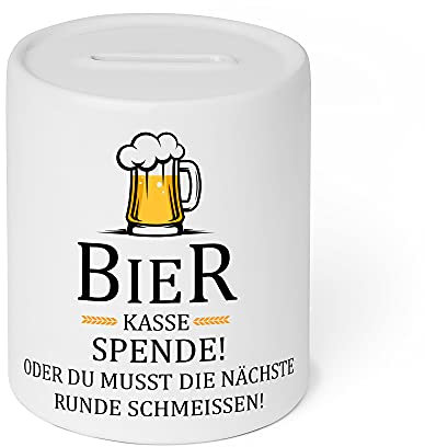 Liebtastisch - Spardose Bierkasse.Spende oder nächste Runde schmeissen - witzige Spardose für Erwachsene Bier Geldgeschenk - Bierdose - Sparbüchse/Sparschwein