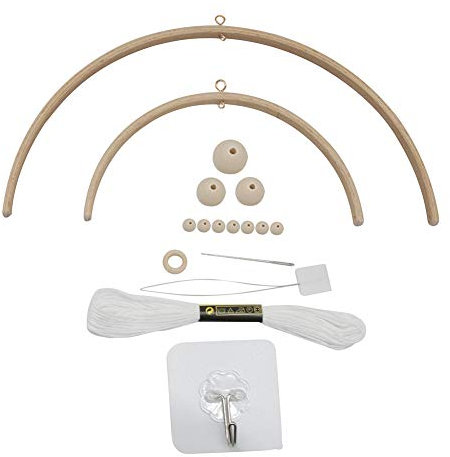 Uposao DIY Holz Mobilen Rahmen Windspiel Bettglocke Kit, Natürliche Handwerk Holzperlen Wind Glockenspiel Baby Mobile Glocke Kit Handgemacht Spielzeug Zimmer Wohnkultur Dekor Geschenk