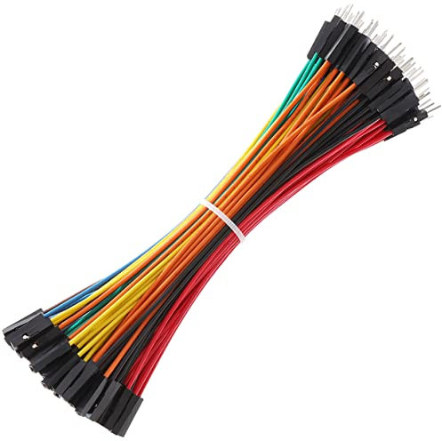 Breadboard Jumper Wires 20AWG, Female to Male Jumper Cables Wires 15CM M/F Bestlus Exclusives 10 Colors Pack of 120 Square Head 0.1'' (6'', M/F)