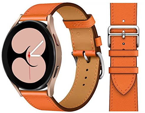 20mm Bracelet en cuir compatible pour Samsung Galaxy Watch 5/Galaxy Watch 4 40mm 44mm/Galaxy Watch 4 Classic,Bracelet remplacement pour Galaxy Watch active 2/Galaxy Watch 3/Galaxy Watch 5 pro