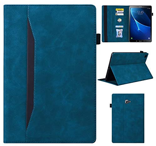 CASAFUNY Funda Compatible con Samsung Galaxy Tab A 10.1 SM-T580 T585 (Tab A6) Protectora Carcasa Contraportada de TPU con Soporte Función Auto-Sueño/Estela para Samsung Galaxy Tab A6, Azul Marino