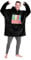 Marvel Oversized Blanket Hoodie for Men Captain America Iron Man (Black)